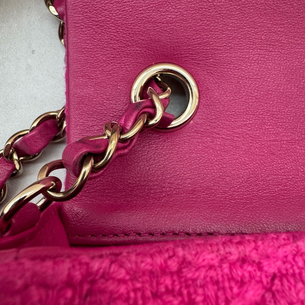 CHANEL Fuchsia Tweed Mini Rectangular Flap Bag - image 12
